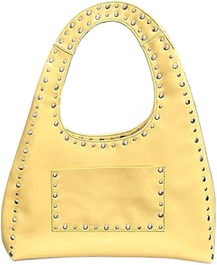 Faux Leather Designer Handbags Women Studded Purse Y2k Shoulder Bag 90s Hobo Bag Punk Streetwear | Amazon (US)