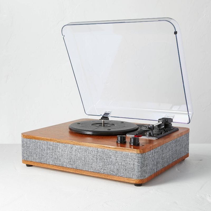 3-Speed Record Player Brown/Gray - Hearth &#38; Hand&#8482; with Magnolia | Target