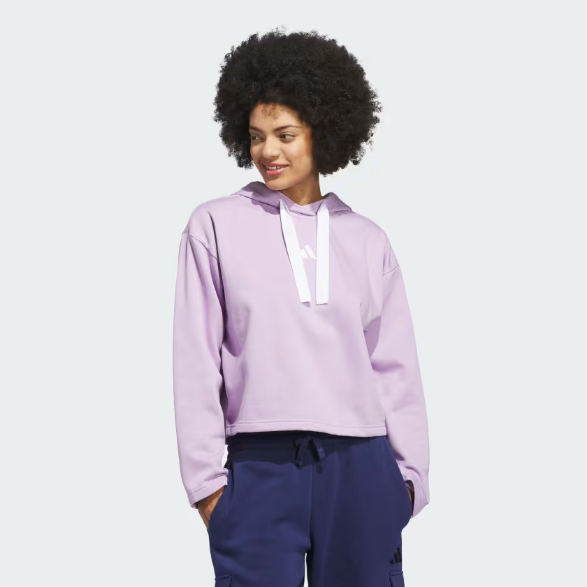 adidas WOMENS FLEECE 3STRIPE HOODIE - Purple | Free Shipping with adiClub | adidas US | adidas (US)