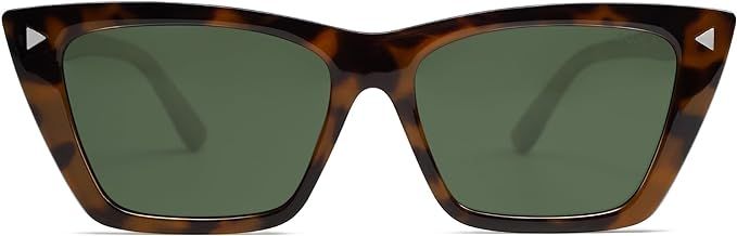 SOJOS Trendy Sunglasses Womens Cute Cat Eye Polarized Square Women Designer Shades SJ2297 | Amazon (US)