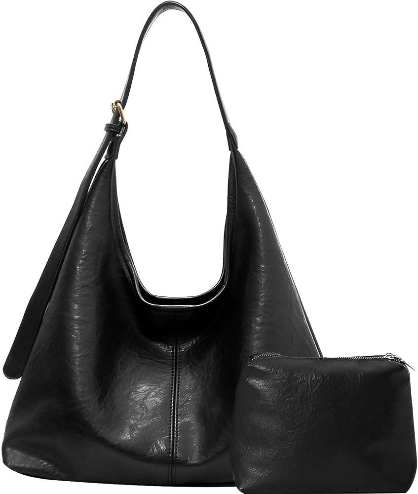 Geelyda Leather Tote Bag, Hobo Bag Purses for Women Shoulder Bag College Tote Hobo Bags Soft Vega... | Amazon (US)