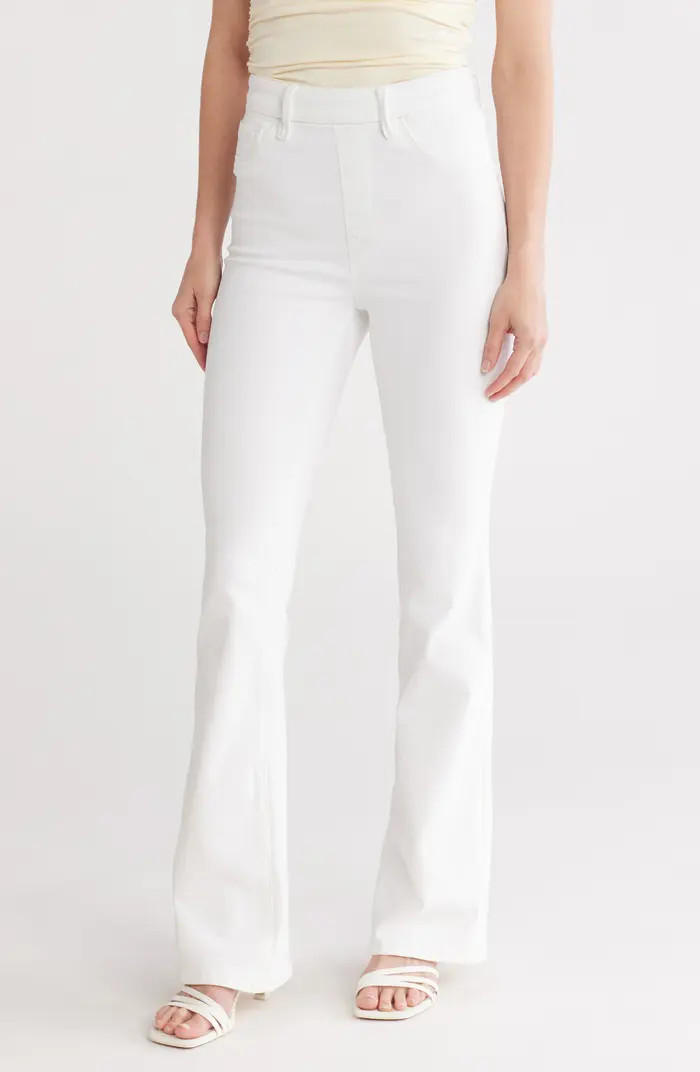Good American Power Stretch Pull-On High Waist Flare Jeans | Nordstromrack | Nordstrom Rack