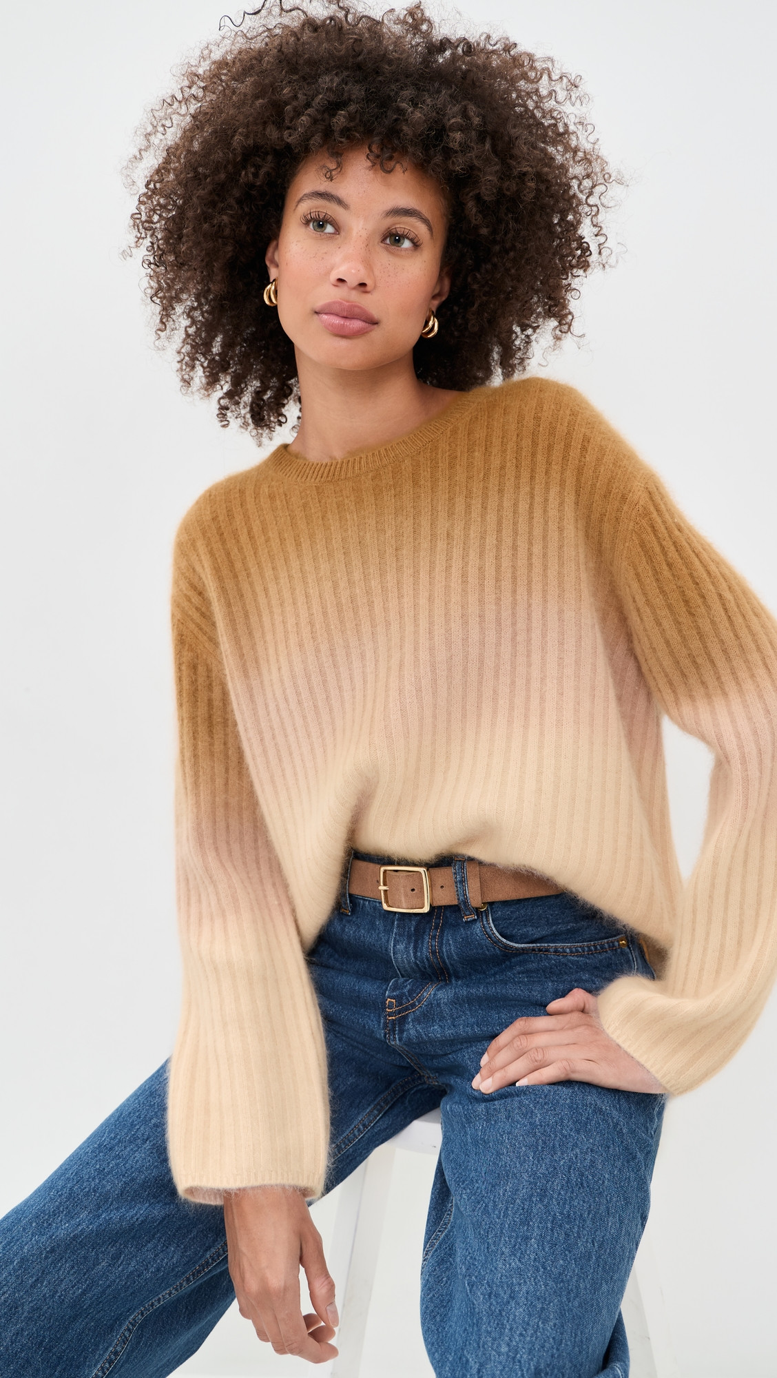 rag & bone Jane Brushed Ombre Crew Cammt S | Shopbop