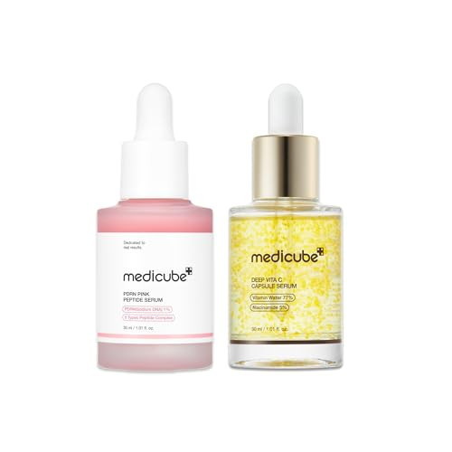 medicube Glow Activating Serum Duo: Pink PDRN Peptide and Deep Vitamin C Capsule Serum | Salmon DNA PDRN and Vitamin C for Dull, Uneven-Looking Skin | Deep Hydration and Glow Care | Korean Skincare | Amazon (US)