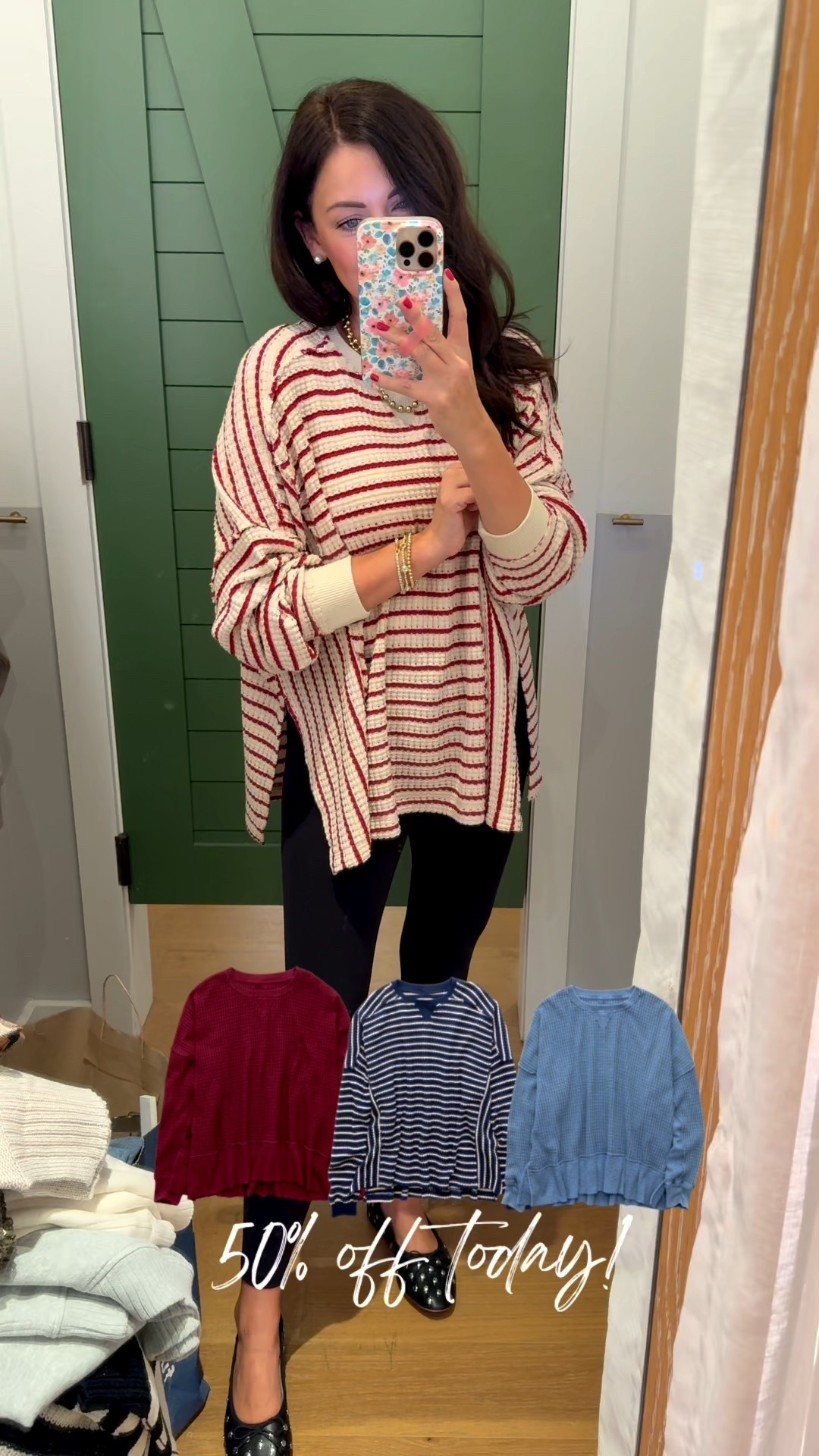 Waffle knit tee 50% off today! Love the fun fit😍 wearing a small

#LTKSaleAlert #LTKSeasonal #LTKFindsUnder50