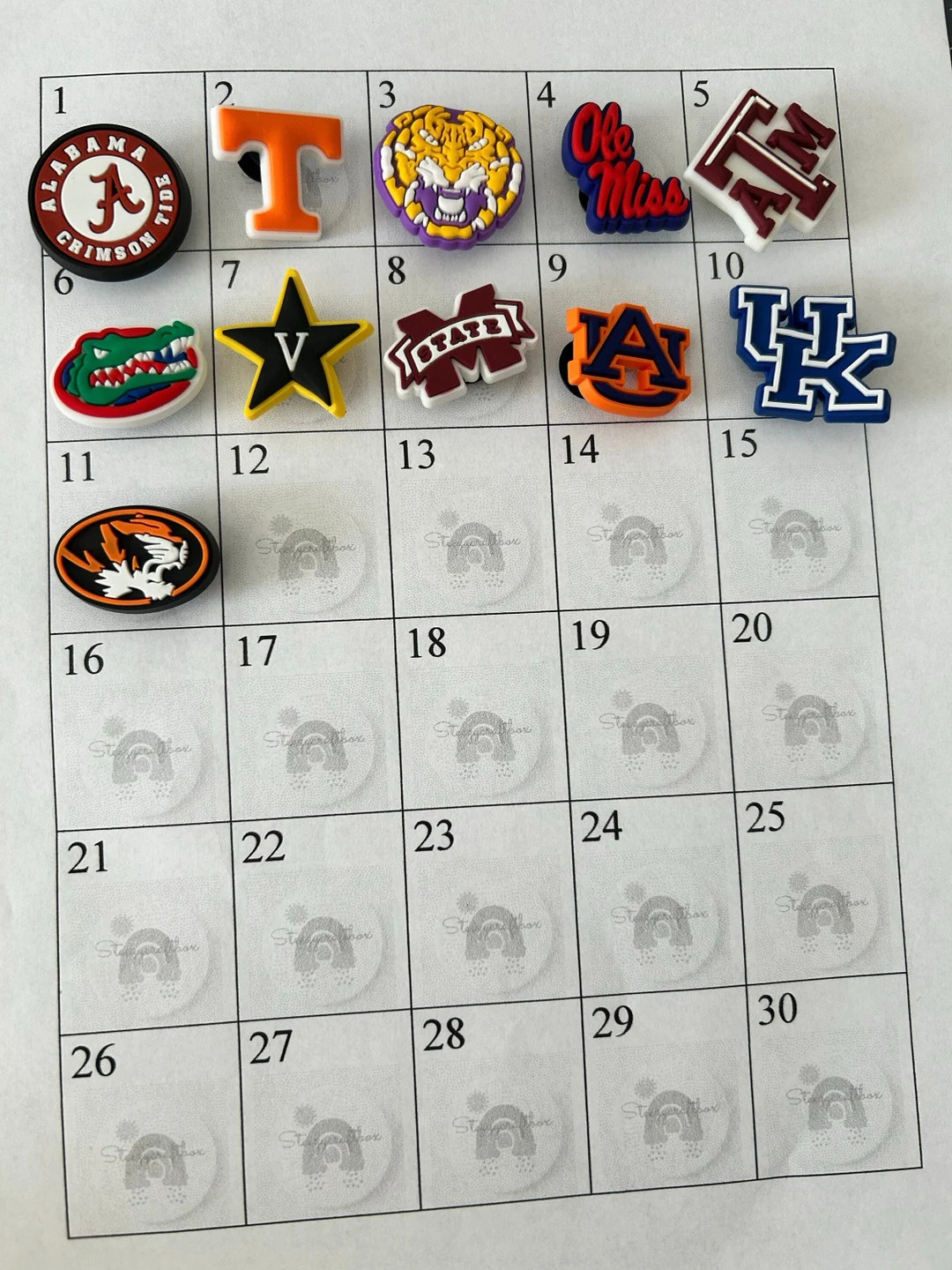 College Sports Shoe Charms South Eastern Conference AL UT Lsu O Miss Tam Uf Uv Miss Au Uk Mizzou ... | Etsy (US)