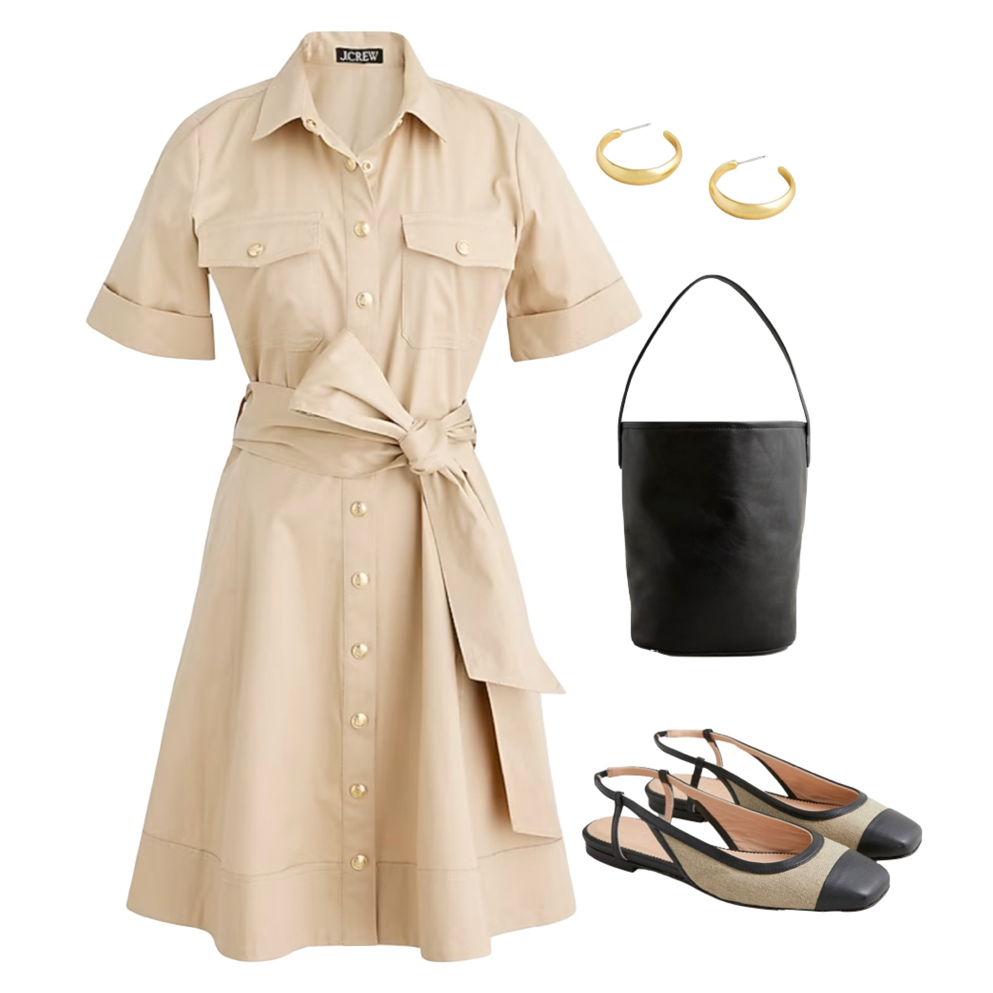 Tie-waist shirtdress in … curated on LTK