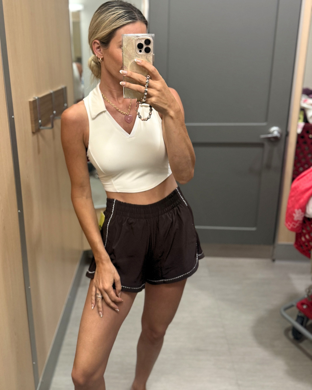 Target women's fashion has the best sporty basics 🤍 This collared performance crop tank paired with lightweight running shorts is the perfect outfit for walks, workouts, pickleball, errands, or busy mom days. Comfortable, flattering, and affordable—everything is linked in my LTK! #TargetStyle #TargetFashion #TargetFinds #Athleisure #RunningShorts #Activewear 

 #LTKSeasonal #LTKActive