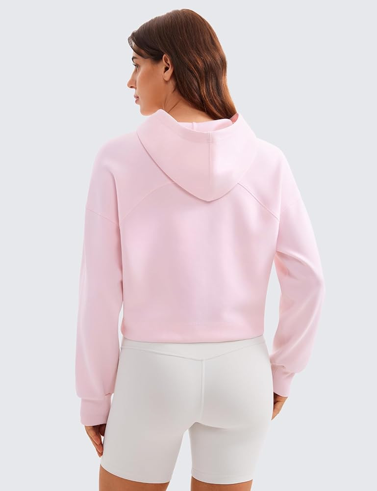 CRZ YOGA SoftAura Cropped Hoodies for Women - Long Sleeve Pullover Basic Workout Casual Hooded Sw... | Amazon (US)