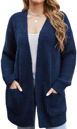 Snuggle Sac Cardigan Sweaters for Women with Pocket Trendy Casual Long Sleeve Tops Open Front Fal... | Amazon (US)