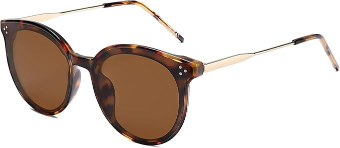 SOJOS Retro Round Sunglasses for Women Classic Trendy Oversized Frame Sunnies SJ2068 | Amazon (US)
