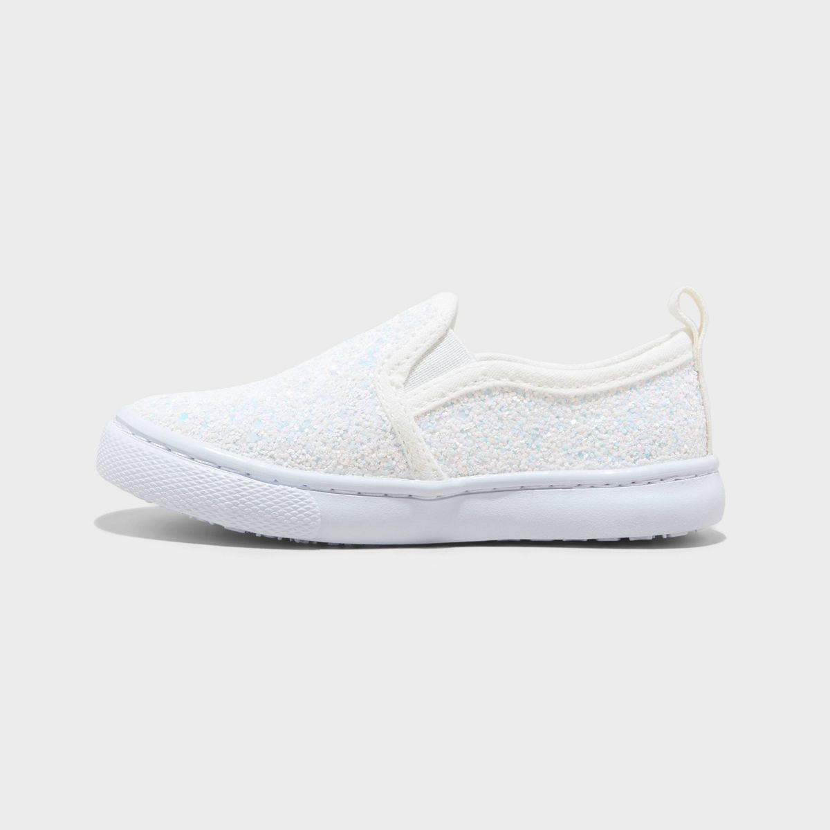 Toddler Madigan Slip-On Glitter Sneakers - Cat & Jack™ White 12T | Target