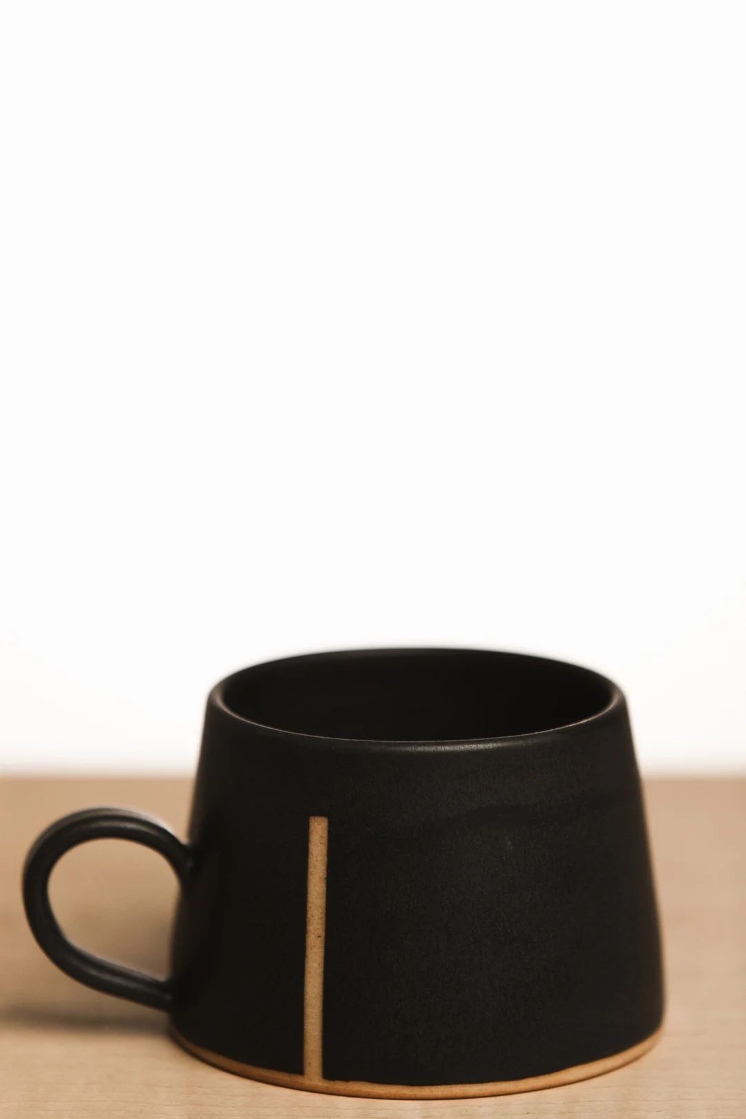 Linear Ceramic Mug Black Ceramic Mug Black Coffee Mug - Etsy | Etsy (US)