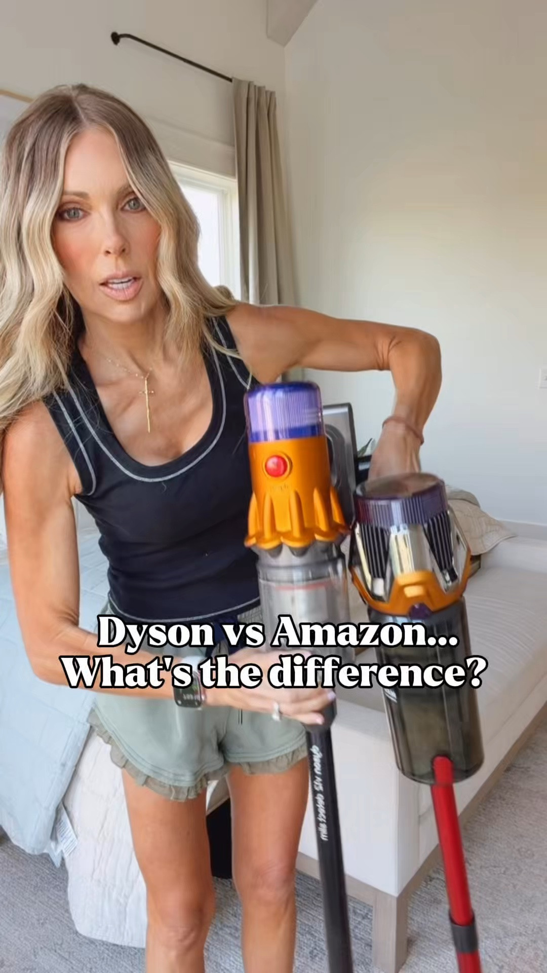 I put my Dyson V15 up against an Amazon-inspired vacuum, and the results surprised me. They’re about the same size and have similar run times. The Amazon find has a bigger dust bin; the Dyson’s light makes fine dust easier to see, and it felt a little more powerful in my test. Overall though, not too much different.