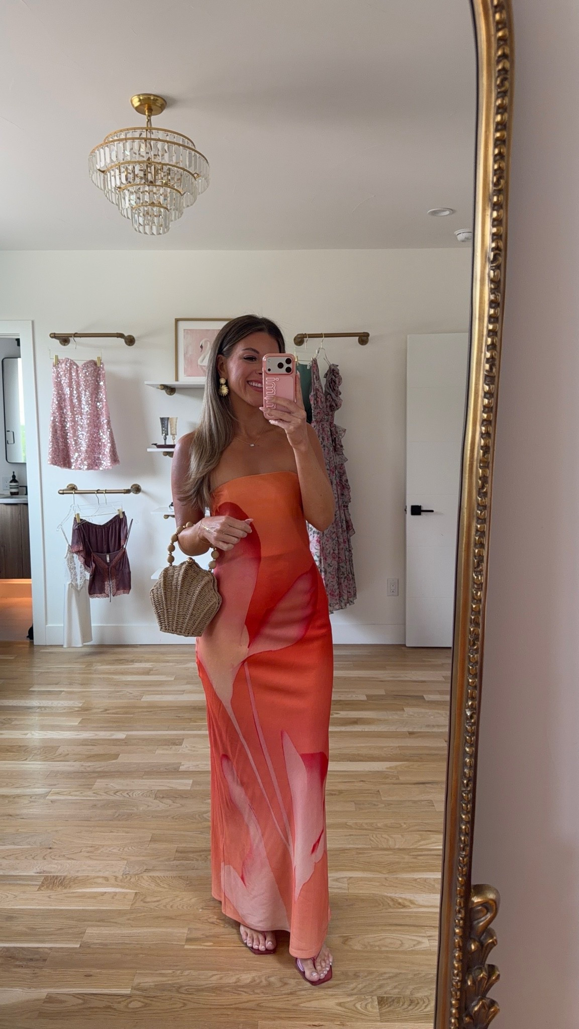 strapless maxi in a coral, orange, and pink watercolor print summer wedding dress 💍🌺

electric picks code: emerson20

I’m 5’4” and wearing my typical smalls / 2

summer wedding guest dresses, wedding guest dresses, cocktail dresses, semi-formal dresses, black tie wedding guest dresses, destination wedding guest dresses, garden party dresses, wedding guest outfit ideas

#LTKSeasonal #LTKTravel #LTKWedding