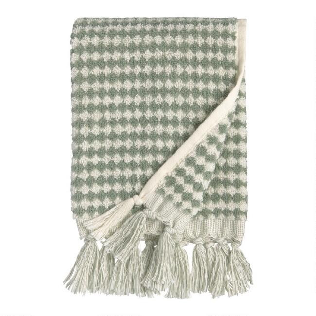 Laurel Wreath Green Geo Celine Hand Towel | World Market