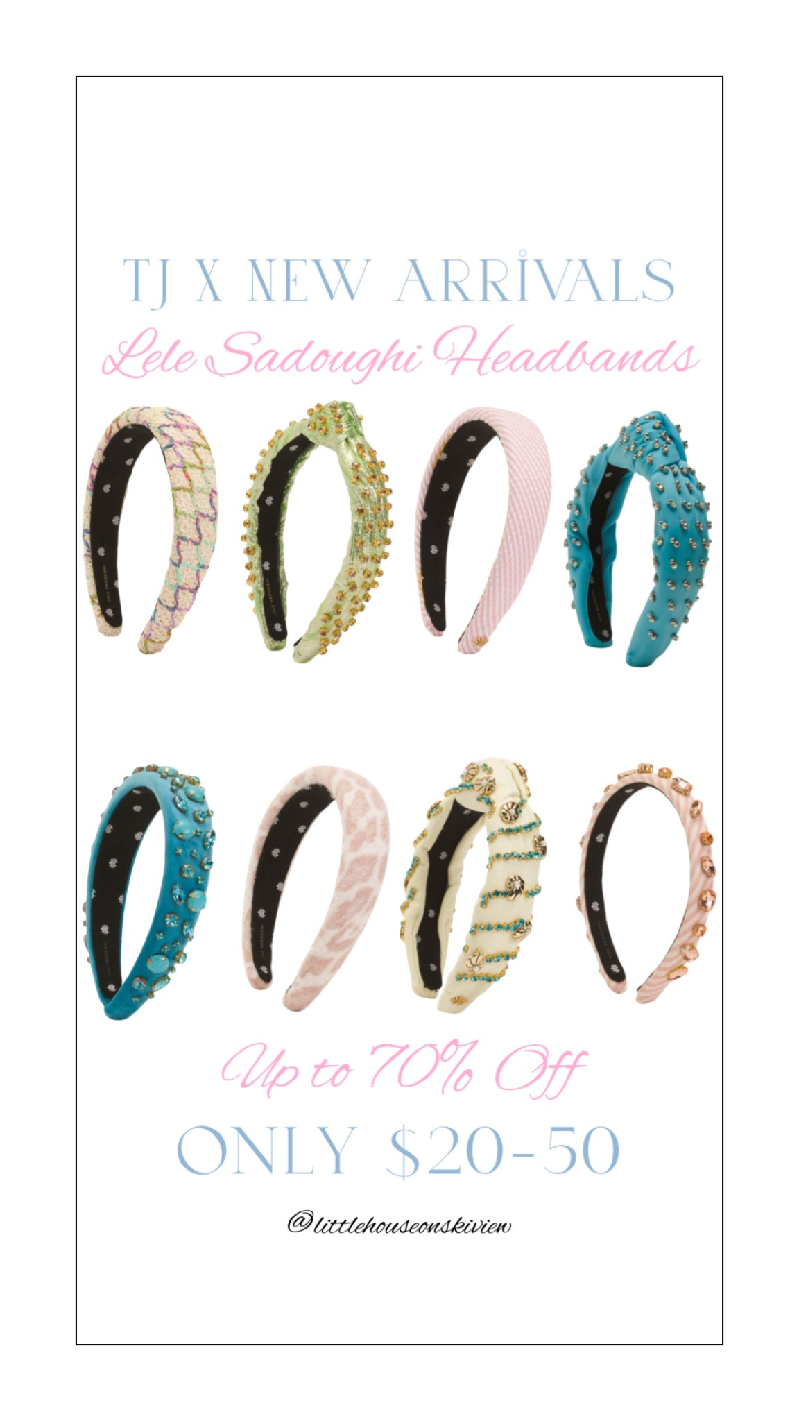 NEW Lele Sadoughi headbands at TJ Maxx, up to 70% off 🎀

#LTKFindsUnder50 #LTKSaleAlert #LTKSeasonal