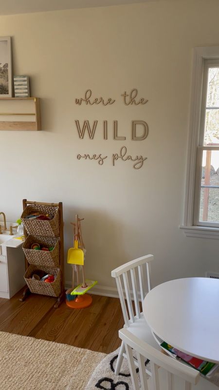 New playroom sign 😍 laser cut wood playroom sign. Where the wild ones play. Kids room sign. Nursery sign. Nursery decor. Play room decor  

#LTKbaby #LTKhome #LTKkids