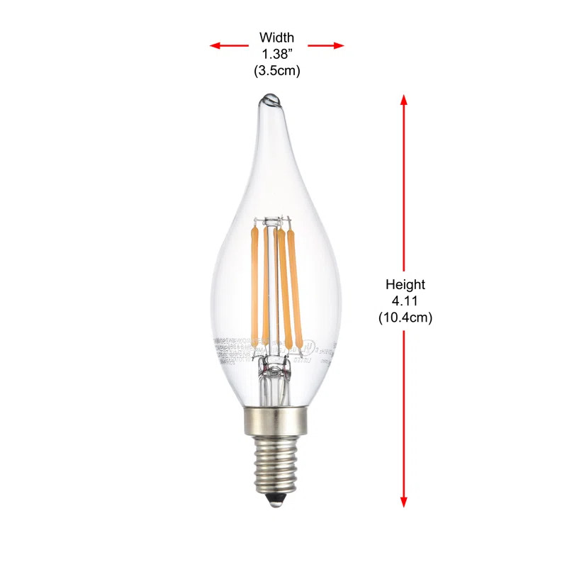 6W (60 Watt Equivalent) E12 Dimmable LED Candle Light Bulb | Wayfair North America