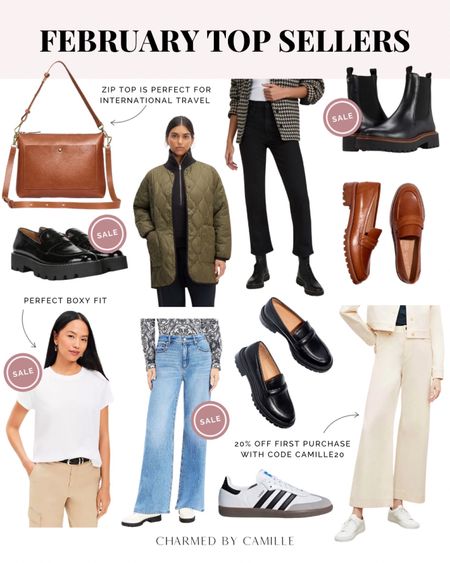 February top sellers! 

My blue wide leg jeans are on sale and under $100

Quilted jacket 
Travel tote
The best black straight leg jeans
Perfectly body white tee 
Adidas sambas 
Loafers for all your spring outfits

#LTKfindsunder100 #LTKSeasonal #LTKsalealert