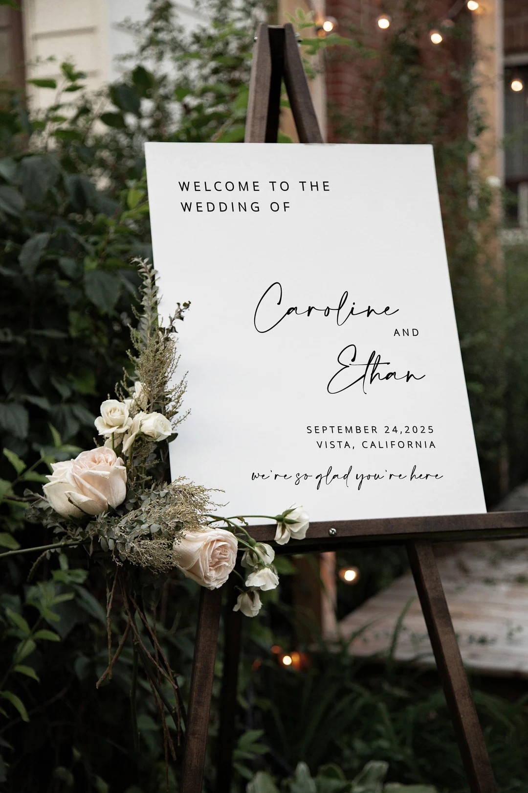 EDITABLE Modern Wedding Welcome Sign, Minimalist Wedding Welcome Sign, We're so Glad You're Here ... | Etsy (US)