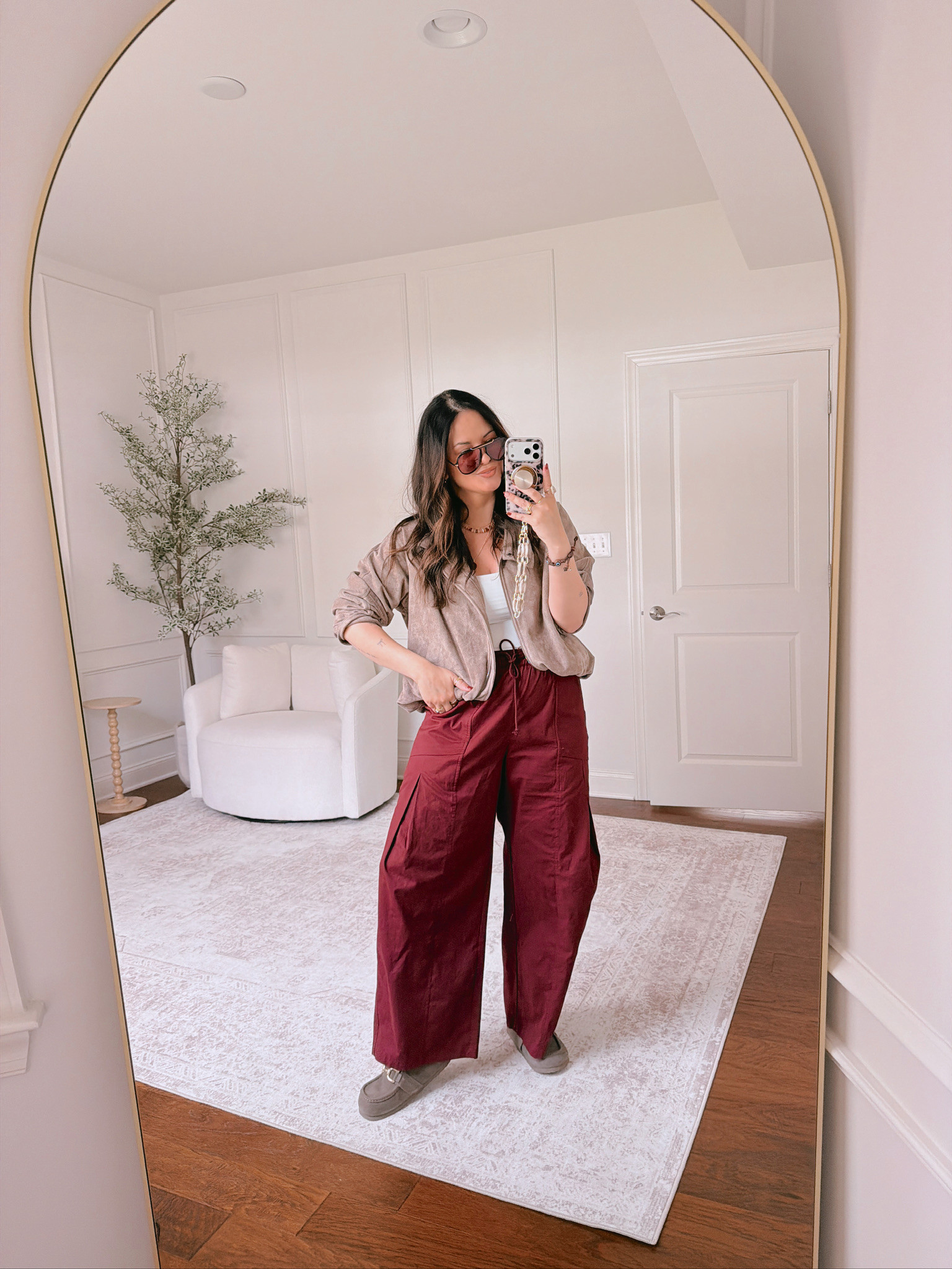 wearing an XL in both the jacket and pants, large in the top 

 #LTKSeasonal #LTKMidsize