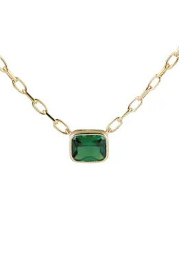 The M Jewelers The Green Solitaire Pendant Necklace in Gold at Nordstrom | Nordstrom