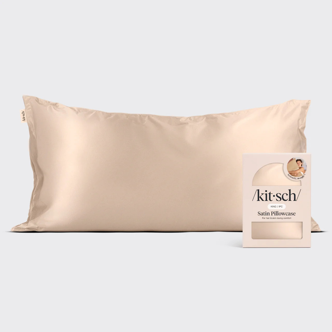Satin Pillowcase in Champagne - King | KITSCH | Kitsch
