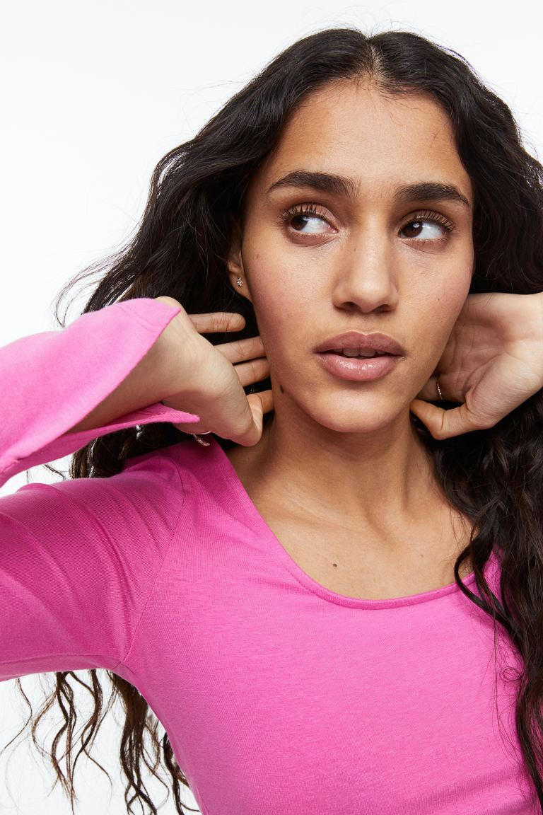 Long-sleeved Cotton Top | H&M (US + CA)