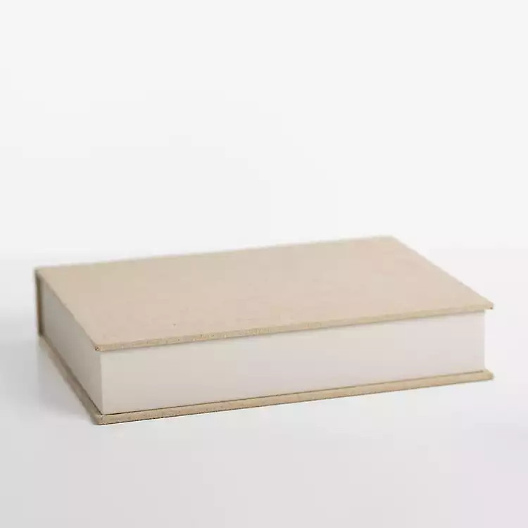 Large Beige Linen Book Box | Kirkland's Home