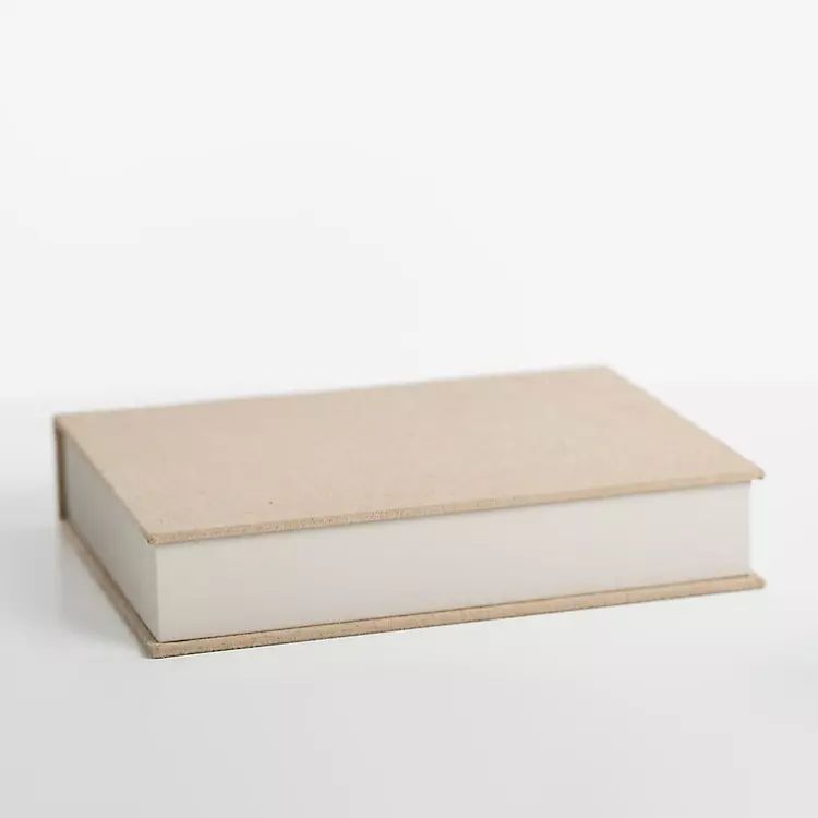 Large Beige Linen Book Box | Kirkland's Home