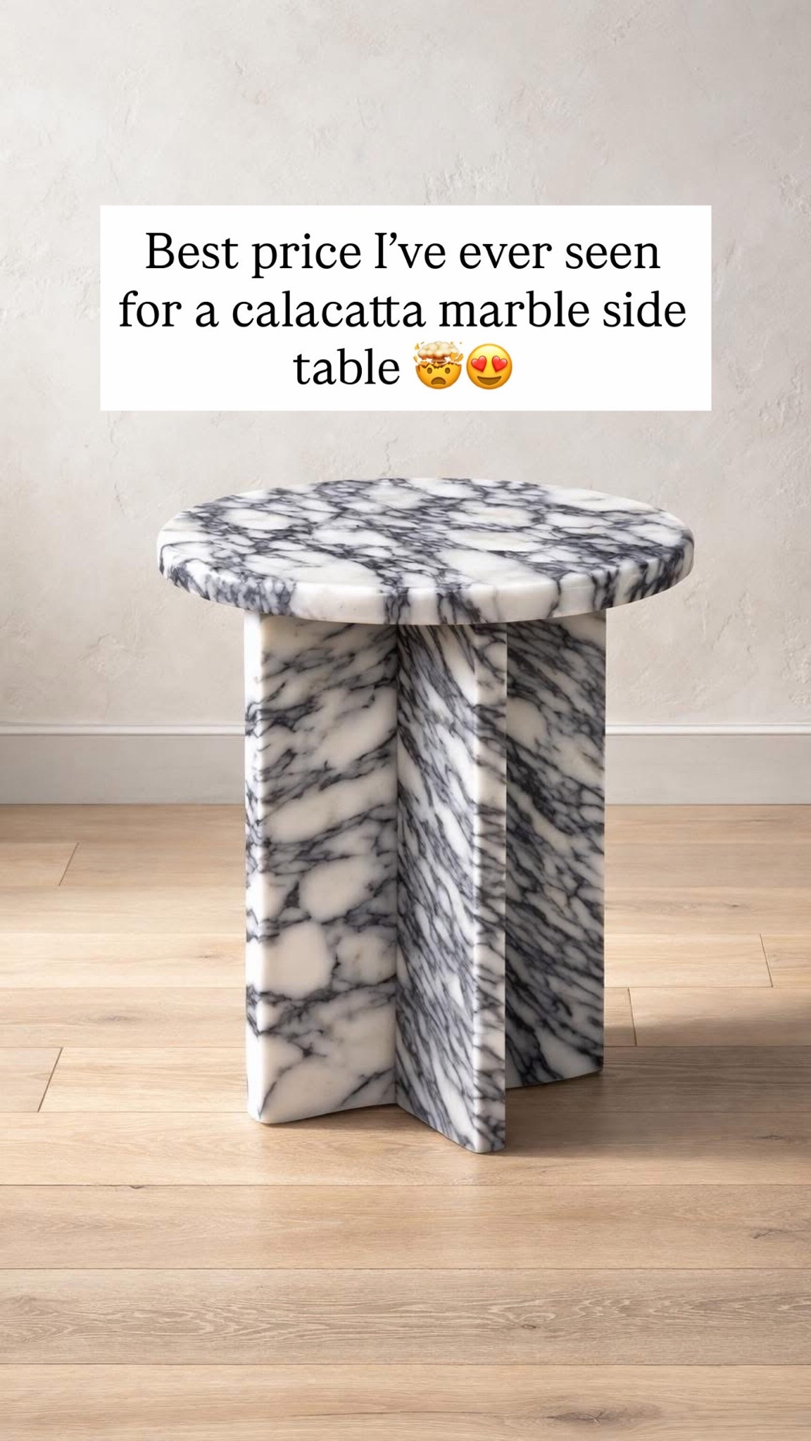 Best priced calacatta marble side table I’ve ever found!!!