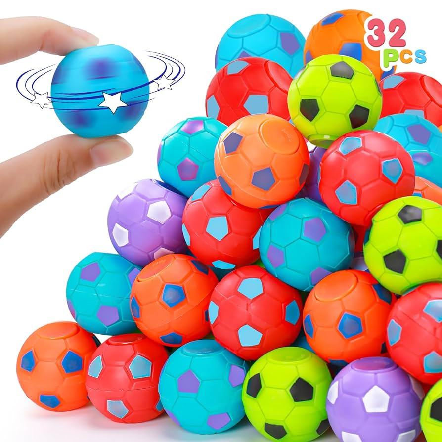 32PCS Fidget Spinner Soccer Balls Sports Birthday Party Favors Bulk for Kids 4-8 8-12 Halloween G... | Amazon (US)
