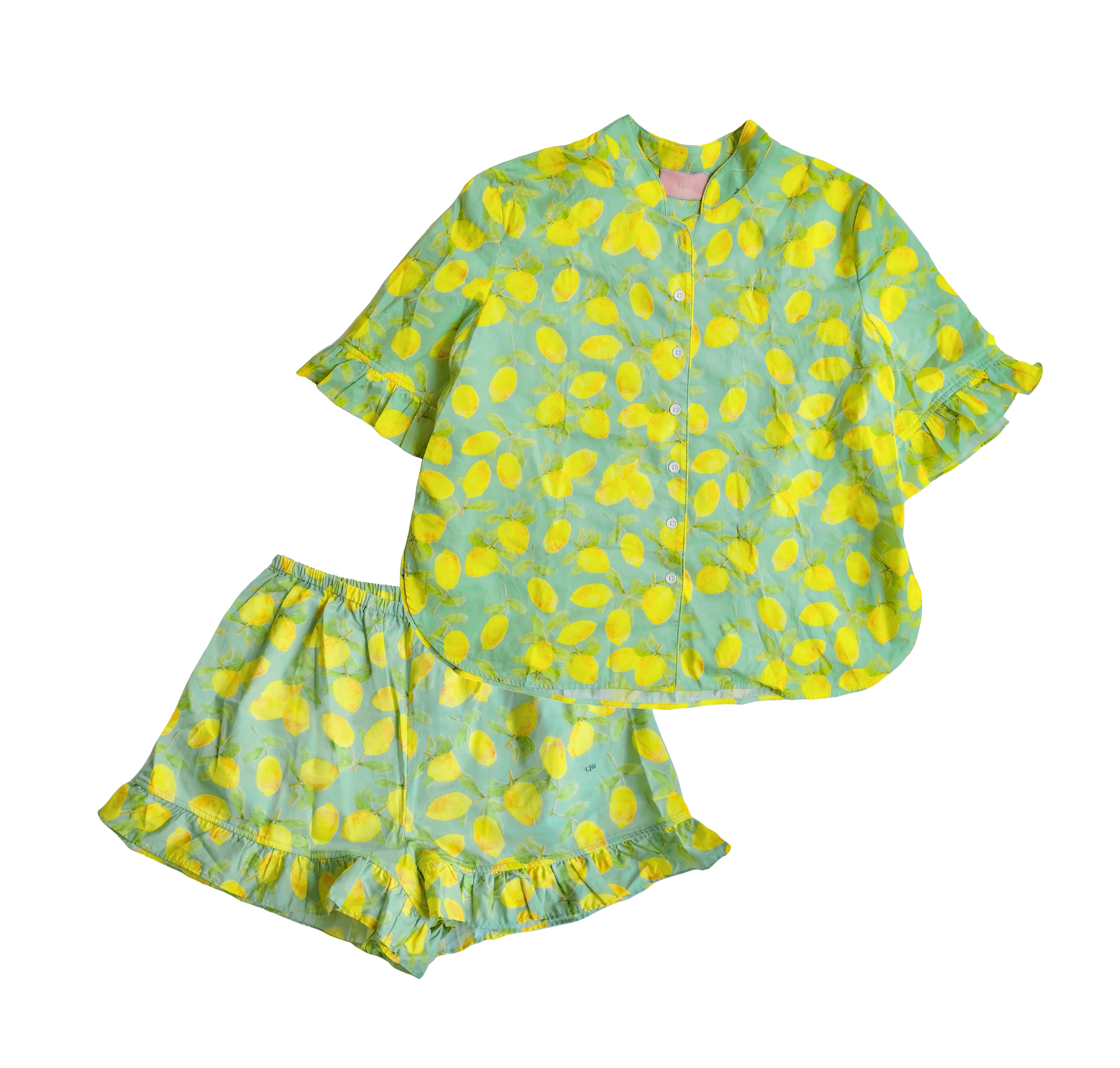 Tuscan Lemon Lemon Cotton Pajama Short Set | CJW