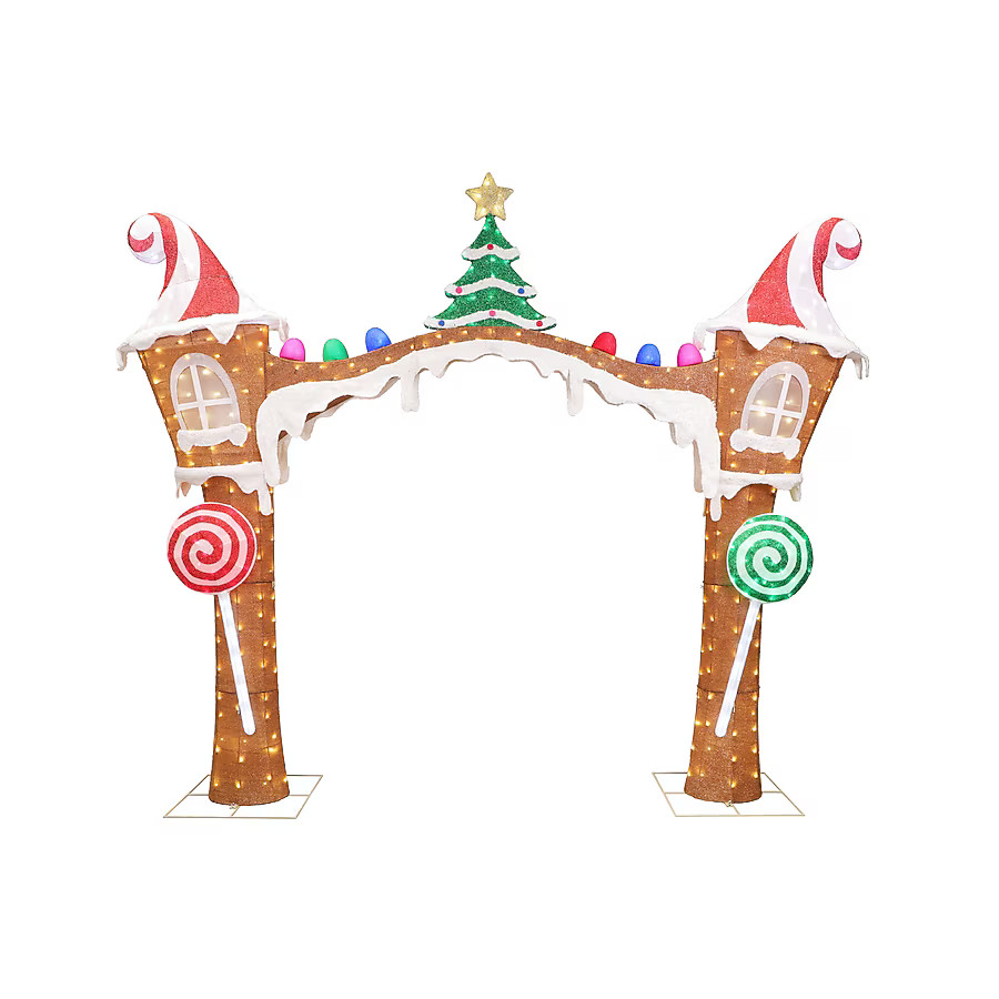 Holiday Living 114-in Freestanding Arch Yard decoration with Multicolor LED Lights | Lowe's