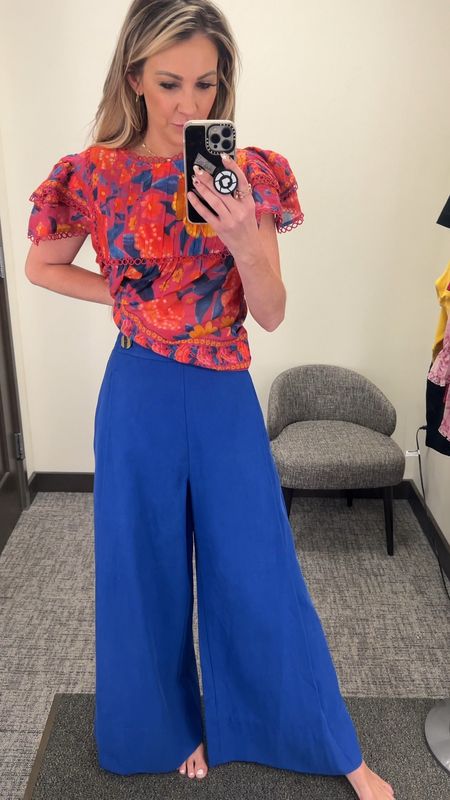 Farm Rio blouse & wide leg pants — part of the NSale! 
I’m wearing Small in both so definitely needed to size down, but both pieces are unique and fun!



#LTKxNSale #LTKFind #LTKtravel