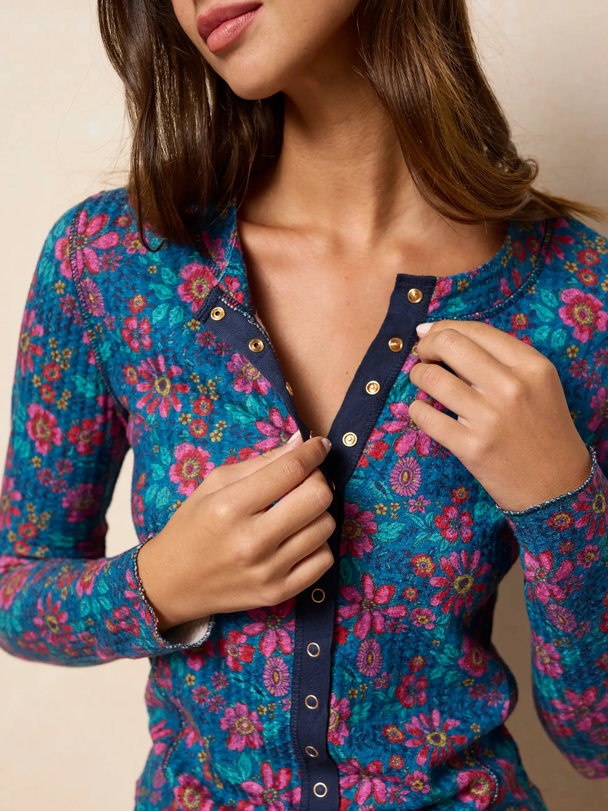 Dallas Snap Front Thermal Top | Natural Life