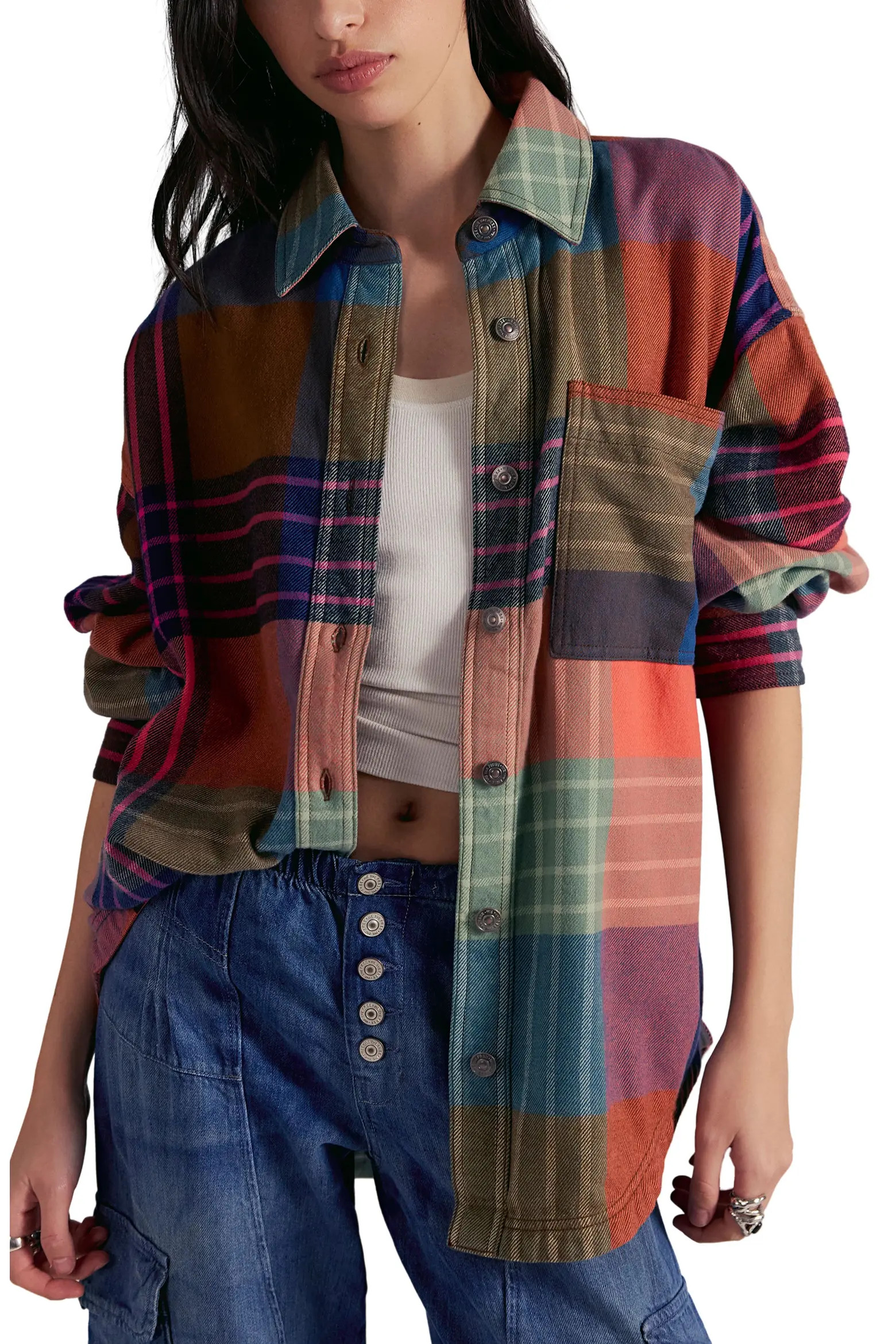 Ashley Oversize Plaid Cotton Button-Up Shirt (Women) | Nordstrom | Nordstrom