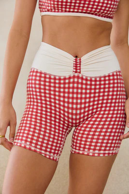 Astoria LUXE BALANCE Ruched Short - Red Gingham | astoria activewear