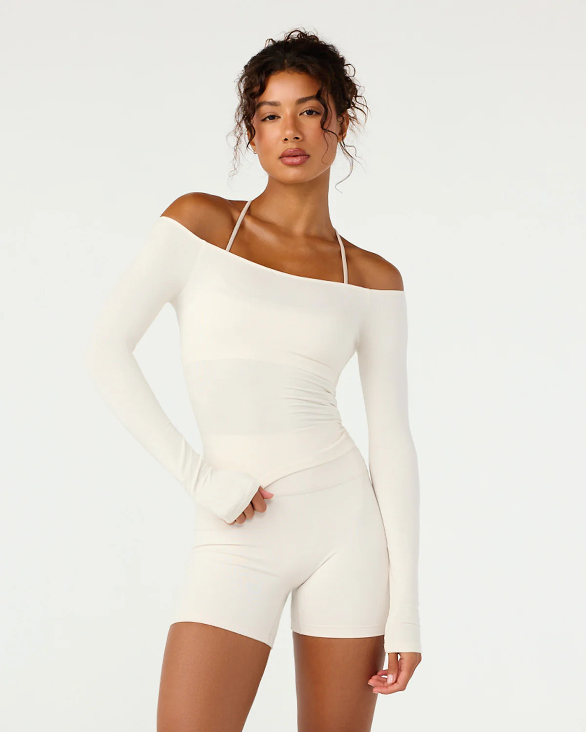 Off Shoulder Leisure Top | Vanilla | Crop Shop Boutique US