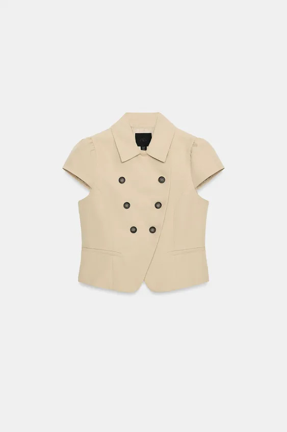 DOUBLE-BREASTED SHORT SLEEVE JACKET | Zara NL