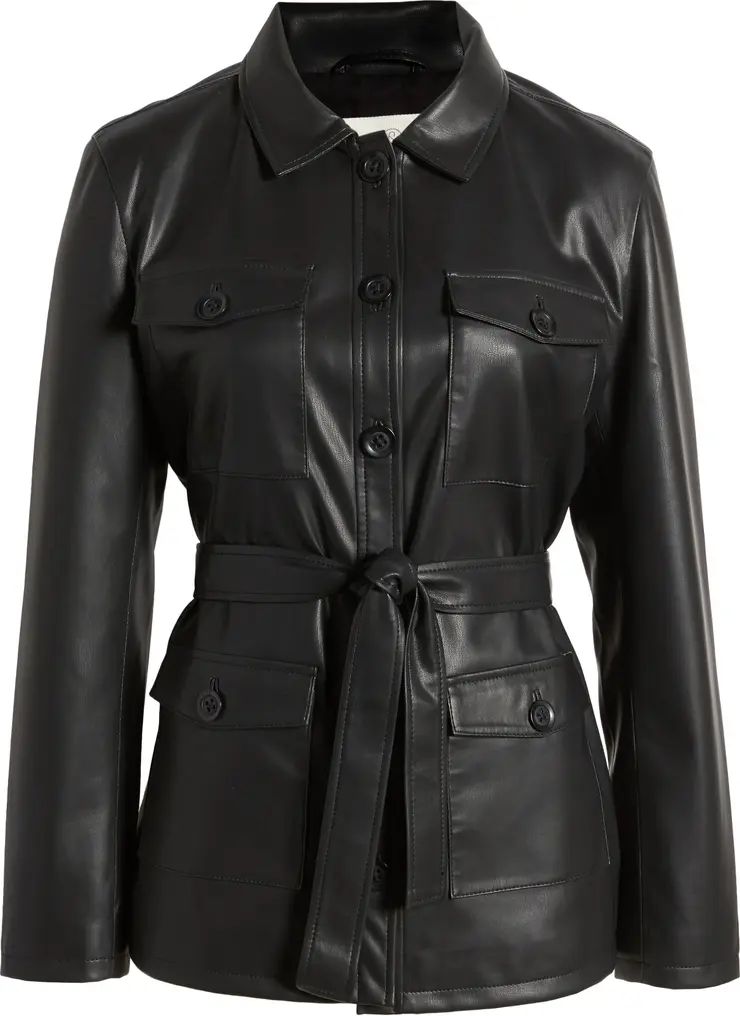 Belted Faux Leather Jacket | Nordstrom