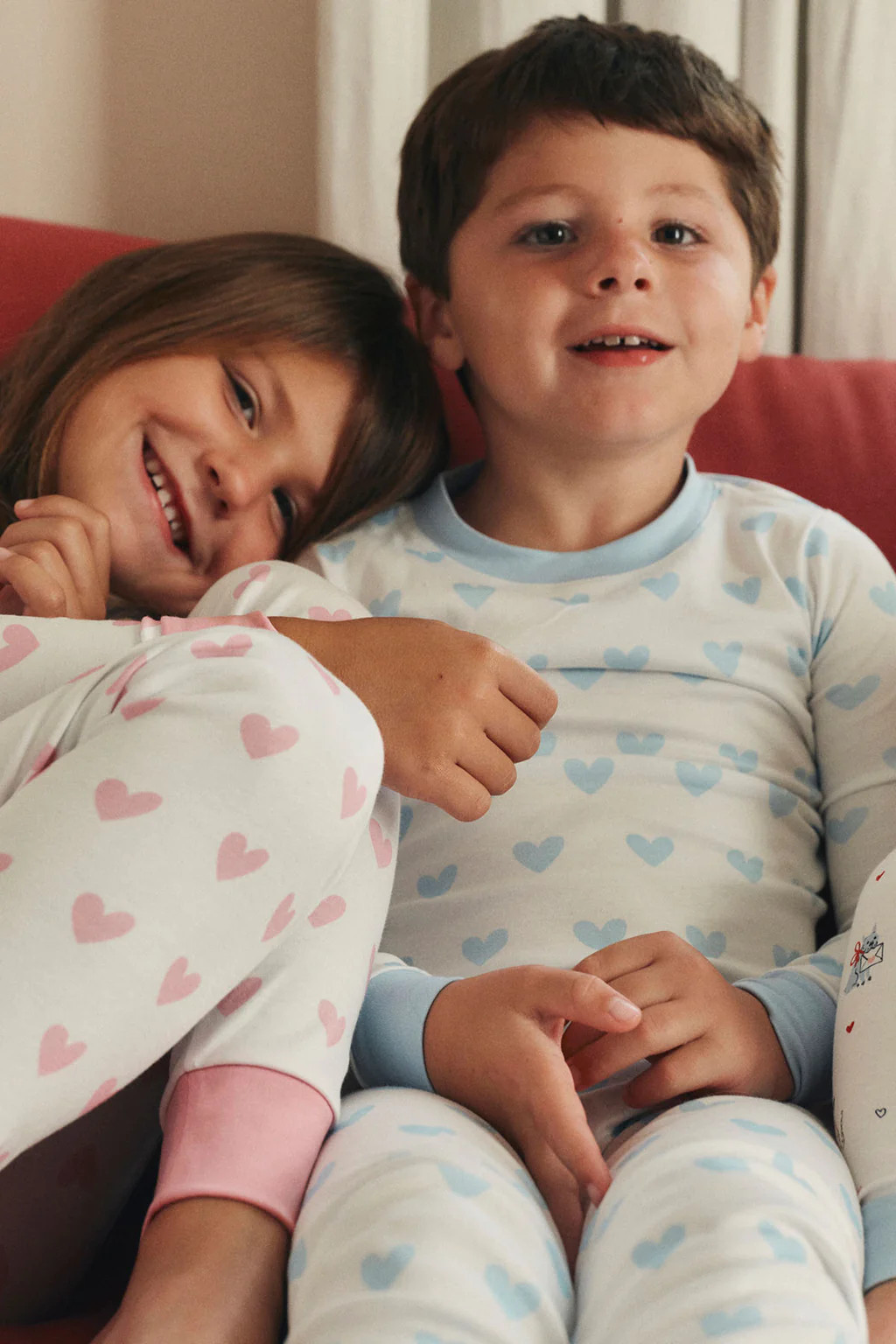 Kids Long-Long Set in French Blue Heart | Lake Pajamas