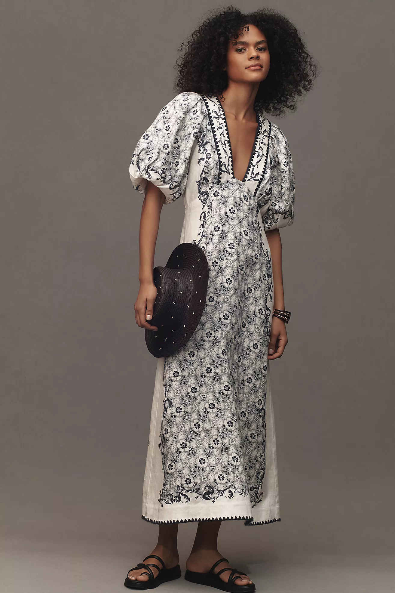 ALÉMAIS Airlie Linen Midi Dress | Anthropologie (US)