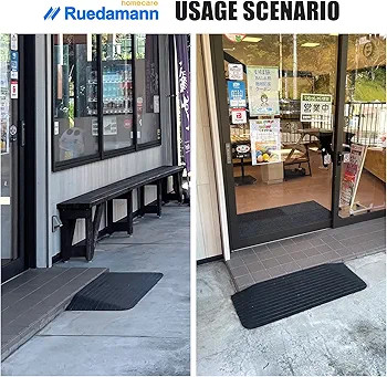 Ruedamann Threshold Ramp, Durable Solid Rubber with 2200lbs Load Capacity, Non-Skid and Anti-Slip... | Amazon (US)