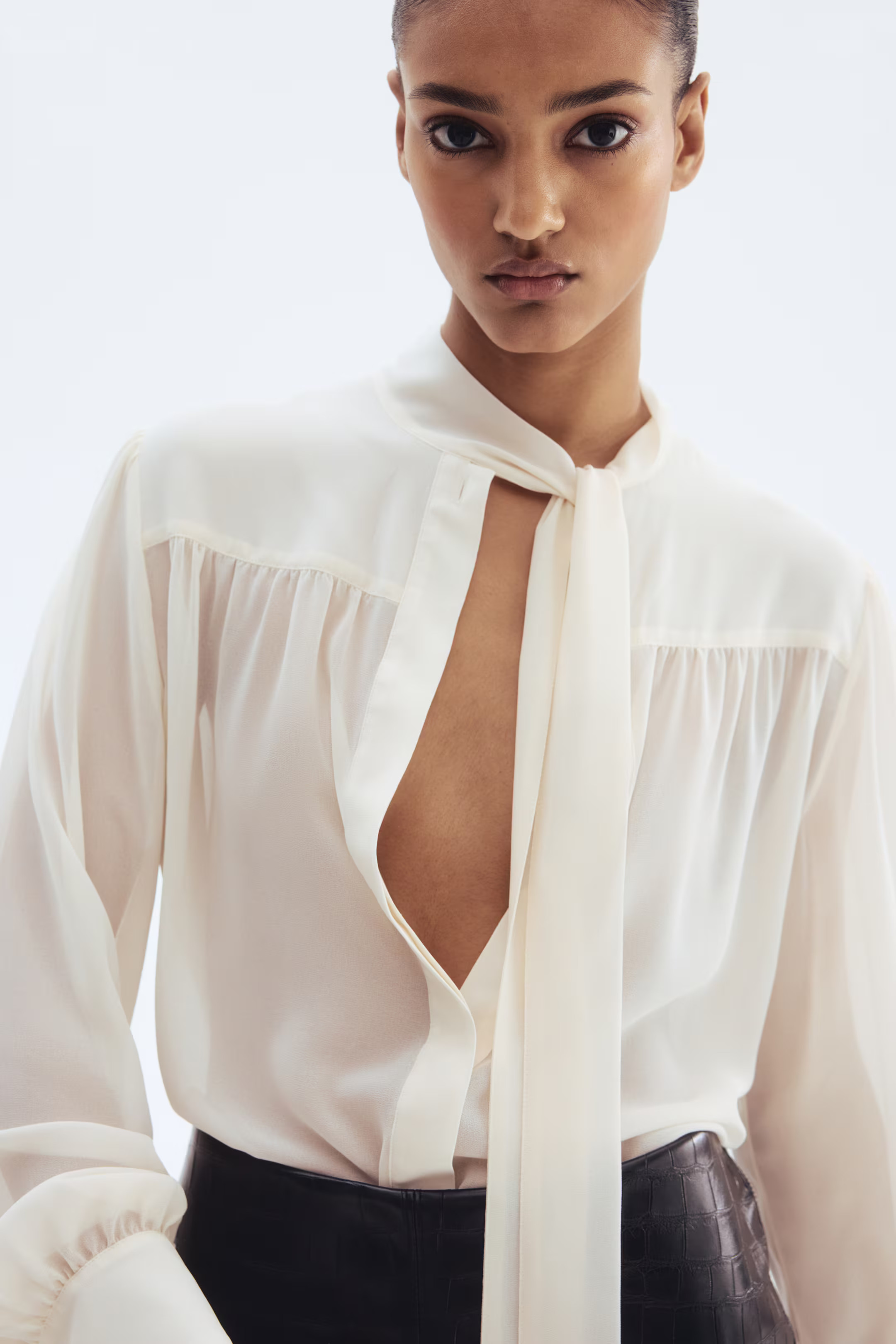 Bow-Collar Chiffon Blouse | H&M (US + CA)