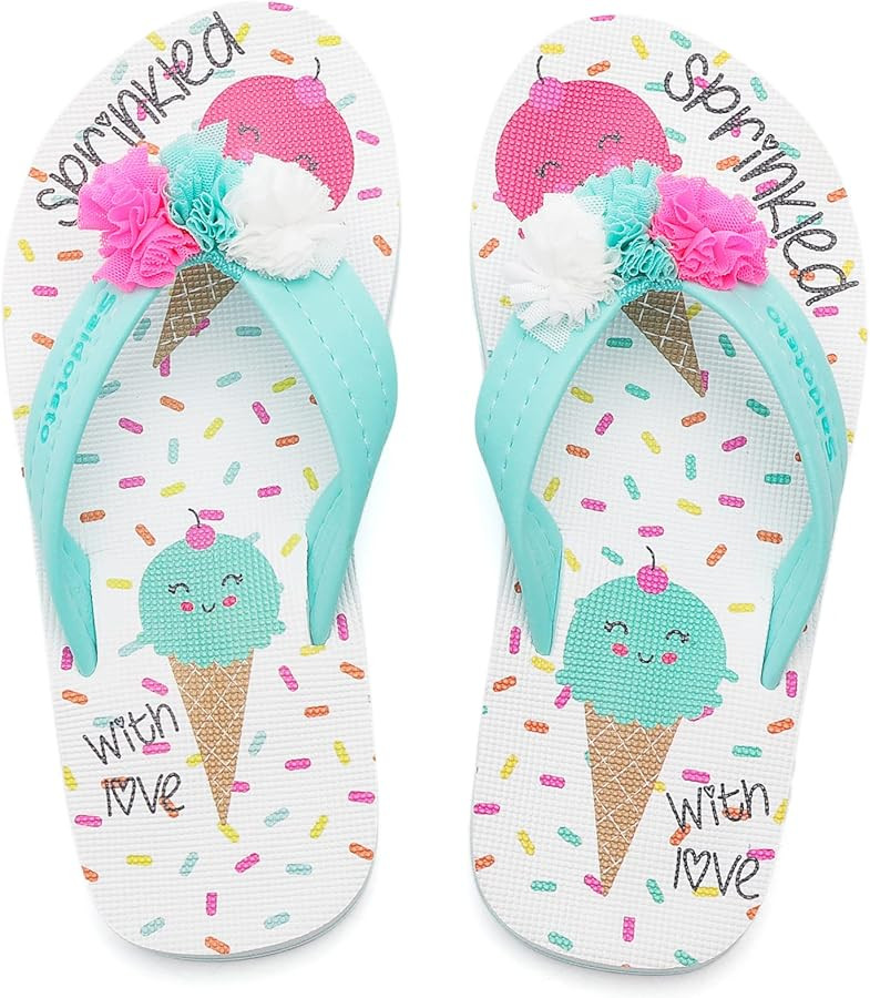 Saidoteto Boys Girls Flip Flops Child Summer Slip-on Thong Sandals Beach Pool Water Shoes(Little/... | Amazon (US)