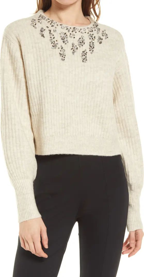 Open Edit Embellished Sweater | Nordstrom | Nordstrom