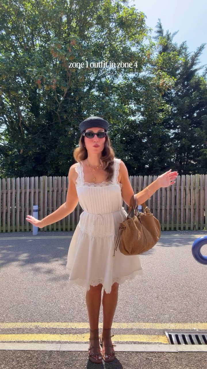 Ad 🌞 dressed like I’m heading to a rooftop bar in London…standing in a car park in zone 4 🤷‍♀️ the dress said soho, the postcode said otherwise but it’s the holidays and I will be overdressed everywhere I go, even the car park. 🌸☀️

Dress & sandals @marksandspencer 
Bag @gerarddarel 
Sunnies @prada 
Hat @mercantilelondon 

@marksandspencer | #MyMarks | #affiliatelink | #marksandspencerstyle | #SummerOfLoveThat