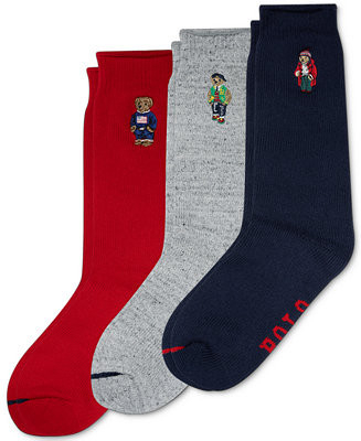 Polo Ralph Lauren Men's 3-Pk. Assorted Polo Bears Crew Socks Gift Box - Macy's | Macy's